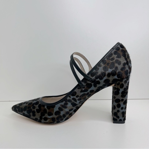 Boden The Point Mary Jane in Cowhide Leopard Print Gray and Black preppy office - Picture 5 of 13